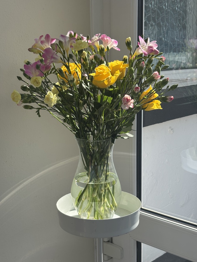 Floral display in porch